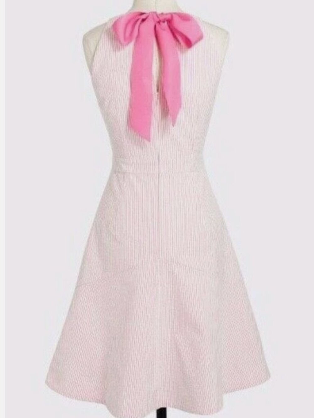 J. CREW PINK STRIPED DRESS WITH GROSS GRAIN BOW SMALL